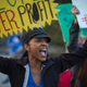 Activists demonstrate near a Hillary Clinton presidential campaign fundraiser with President Barack Obama to call for a halt to the Dakota Access Pipeline project Oct. 24, 2016, in Beverly Hills, Calif.
DAVID MCNEW/AFP/Getty Images